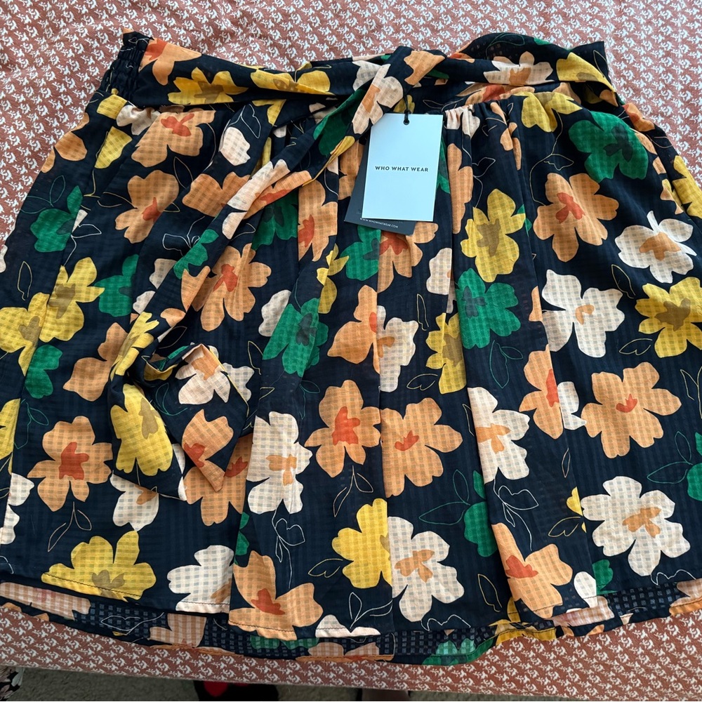 Who What Wear Orange Yellow Mini Bubble Skirt